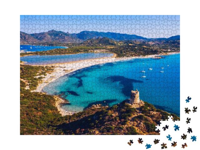 Torre Di Porto Giunco Tower & Simius Beach Near Villasimi... Jigsaw Puzzle with 1000 pieces