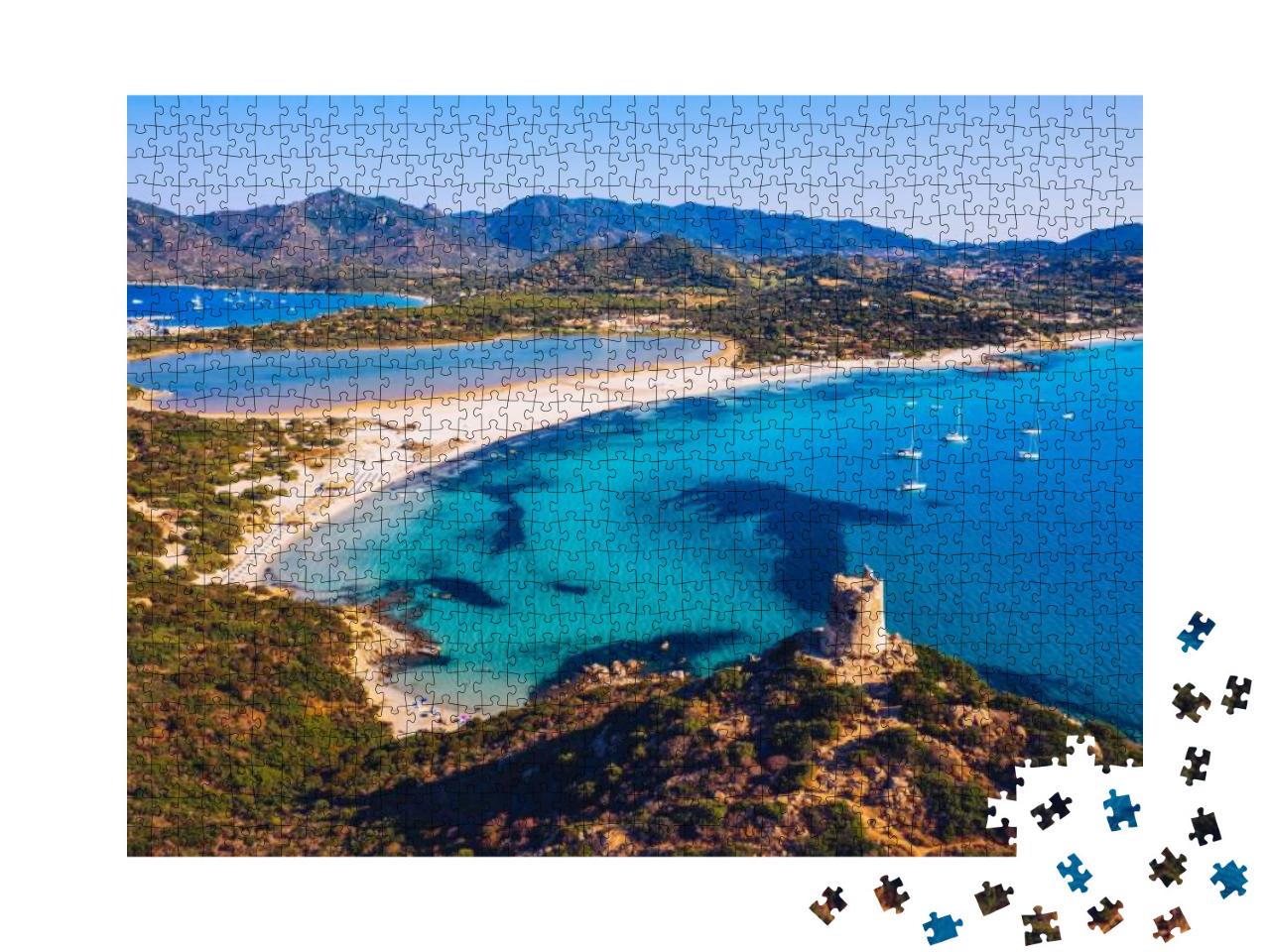 Torre Di Porto Giunco Tower & Simius Beach Near Villasimi... Jigsaw Puzzle with 1000 pieces