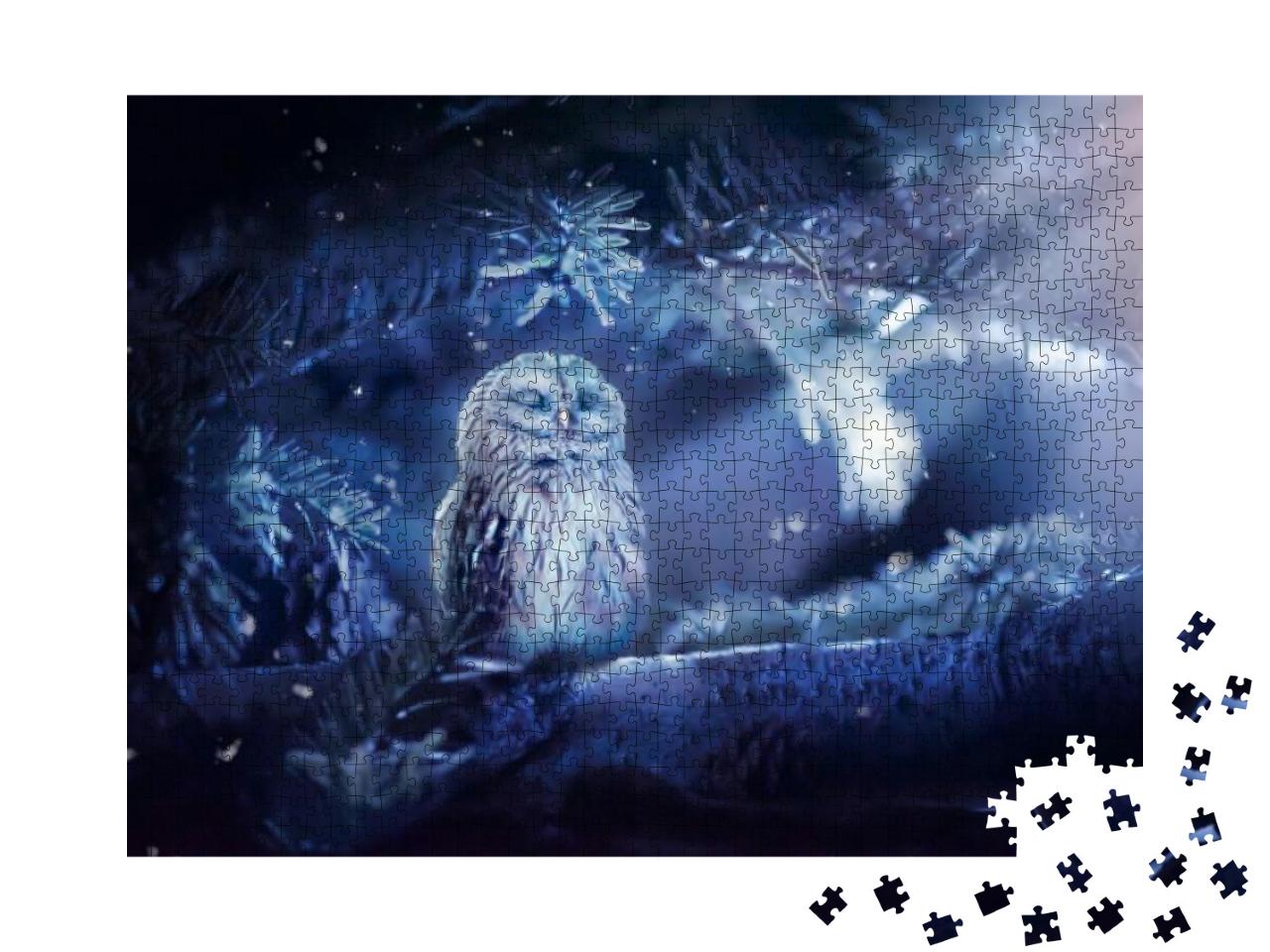 Sleeping Owl in Fantasy Enchanted Fairy Tale Spruce Fores... Jigsaw Puzzle with 1000 pieces