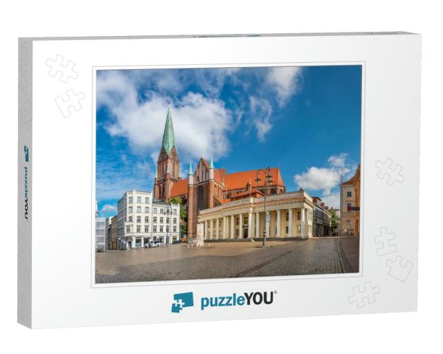 Schwerin, Germany. Panoramic View of Marktplatz Square &... Jigsaw Puzzle