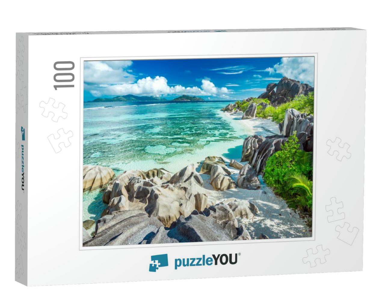 The Most Beautiful Beach of Seychelles - Anse Source Darg... Jigsaw Puzzle with 100 pieces