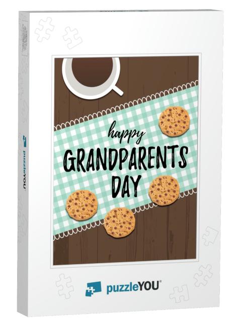 Happy Grandparents Day Greeting Card. Typography L... Jigsaw Puzzle