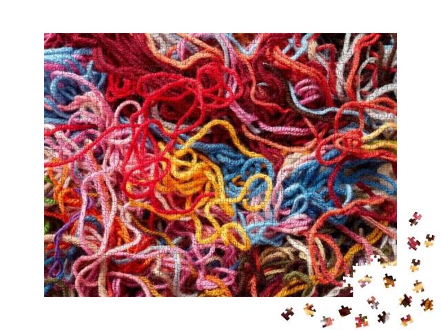 Colorful Collection of Wool for Knitting & Weaving. Full... Jigsaw Puzzle with 1000 pieces