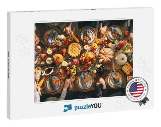 Group of Friends or Family Members Giving Thanks to God A... Jigsaw Puzzle
