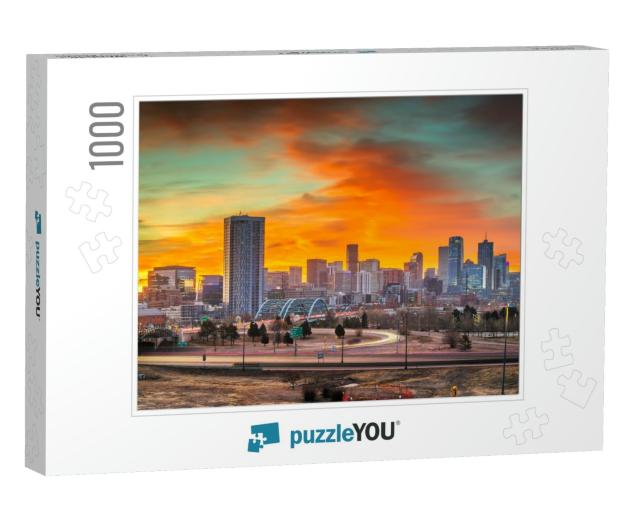 Denver, Colorado, USA Downtown City Skyline At Dawn... Jigsaw Puzzle with 1000 pieces