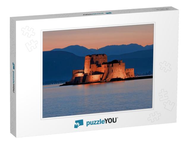 Venetian Castle of Bourtzi in the Bay of Nauplion At the... Jigsaw Puzzle