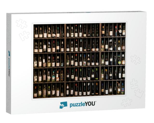 Collection of Wines in the Store of Elite Alcohol. Bottle... Jigsaw Puzzle