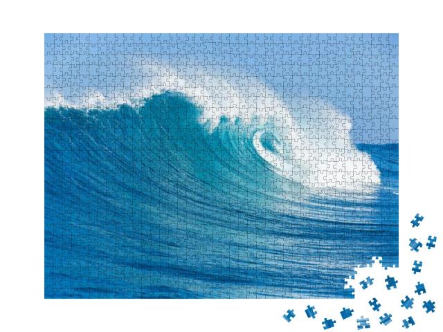 Blue Ocean Wave... Jigsaw Puzzle with 1000 pieces