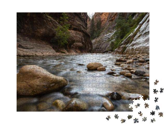 The Narrows in Zion National Park... Jigsaw Puzzle with 1000 pieces