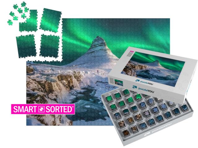 Northern Lights Appear Over Mount Kirkjufell in Iceland... | SMART SORTED® | Jigsaw Puzzle with 1000 pieces