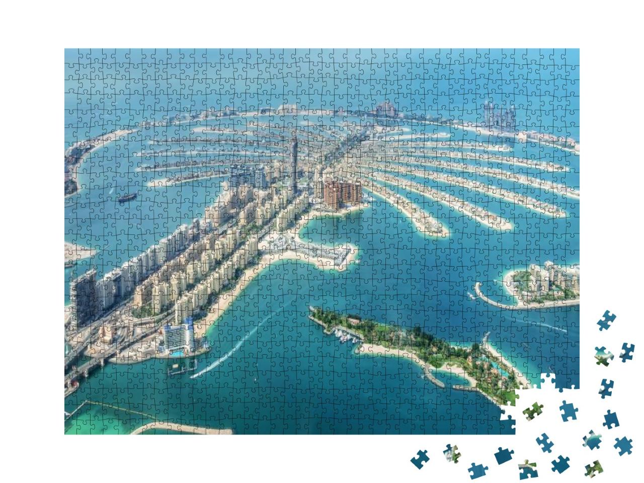 Aerial View of Dubai Palm Jumeirah Island, United Arab Em... Jigsaw Puzzle with 1000 pieces