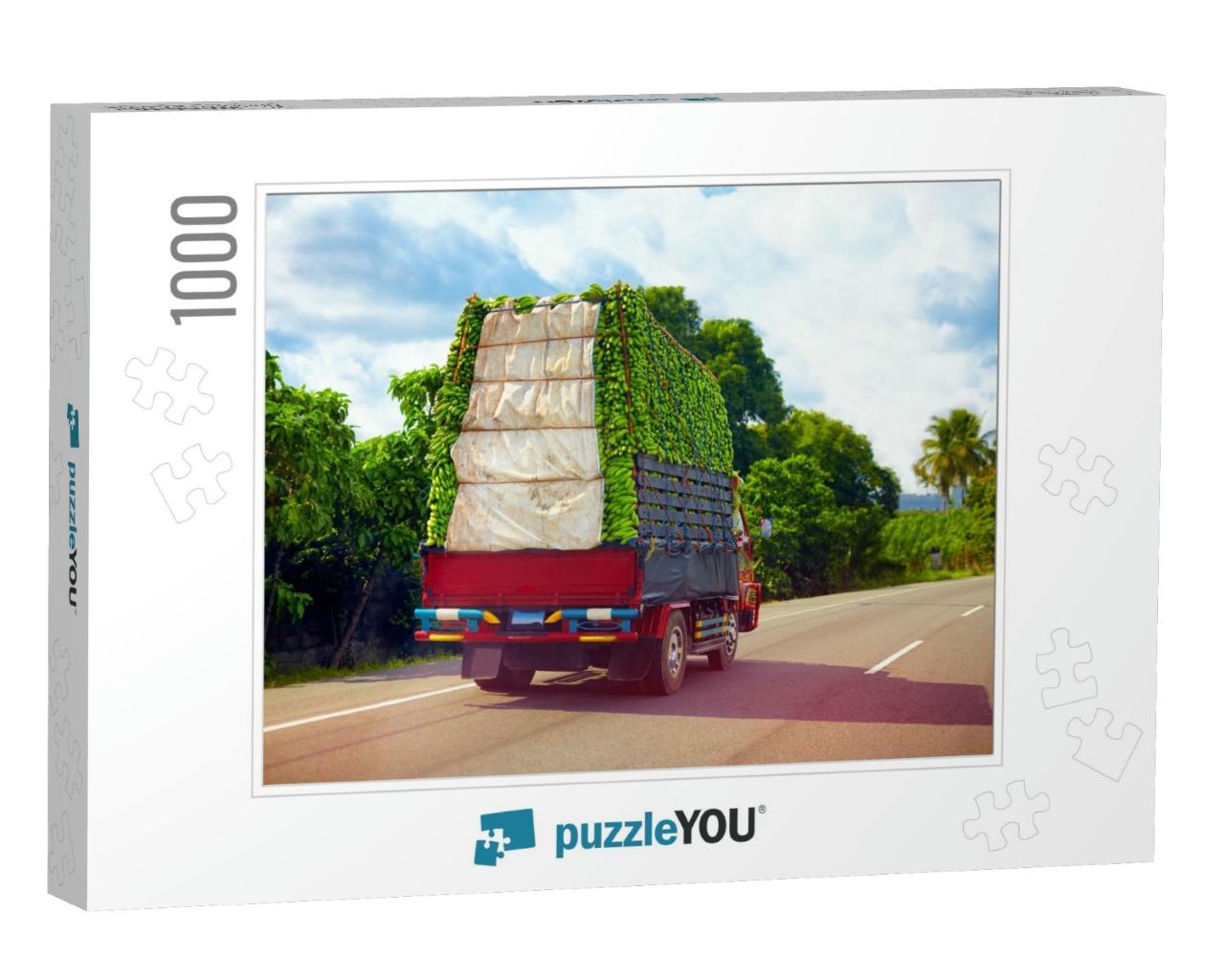 A Truck Carrying a Load of Bananas, Driving Through Domin... Jigsaw Puzzle with 1000 pieces