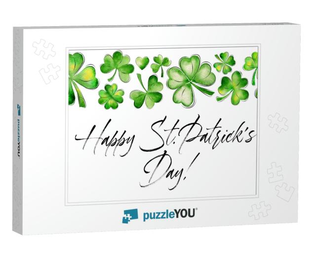 Border for St. Patrick's Day. Holiday Card with... Jigsaw Puzzle