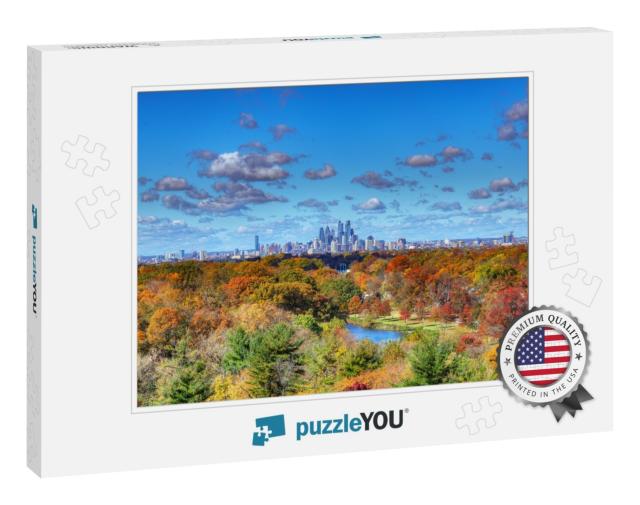 Center City Philadelphia Skyline with Fall Colors... Jigsaw Puzzle