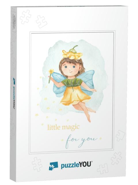 Little Garden Fairy with a Magic Wand Watercolor P... Jigsaw Puzzle