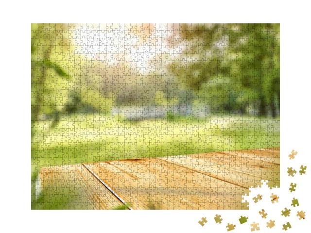 Table Background of Free Space & Spring Time in Garden... Jigsaw Puzzle with 1000 pieces