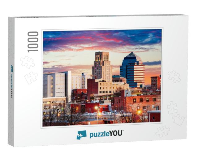 Durham, North Carolina, USA Downtown Skyline At Dawn... Jigsaw Puzzle with 1000 pieces