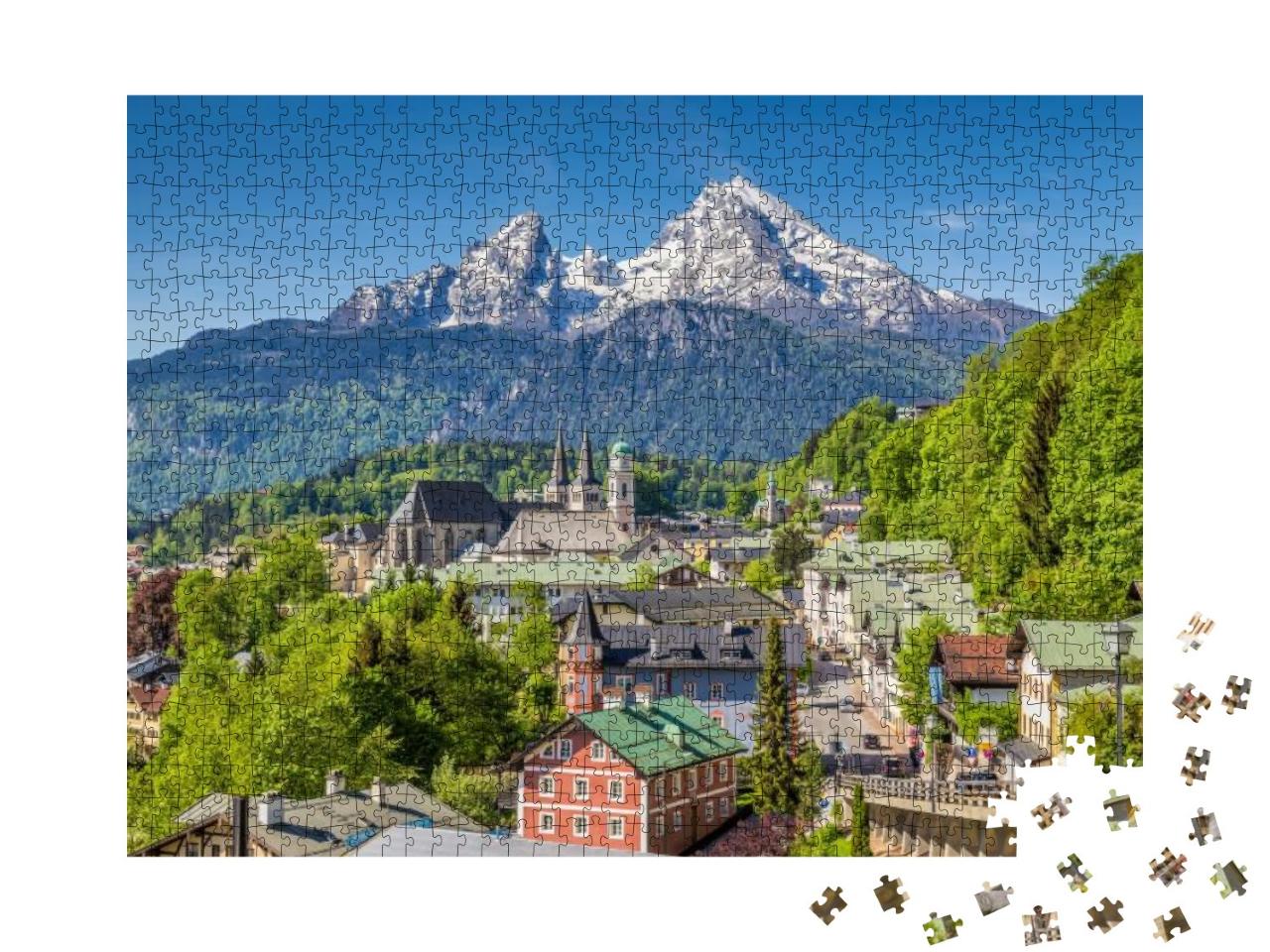 Historic Town of Berchtesgaden with Famous Watzmann Mount... Jigsaw Puzzle with 1000 pieces