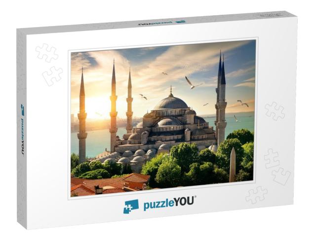 Seagulls Over Blue Mosque & Bosphorus in Istanbul, Turkey... Jigsaw Puzzle