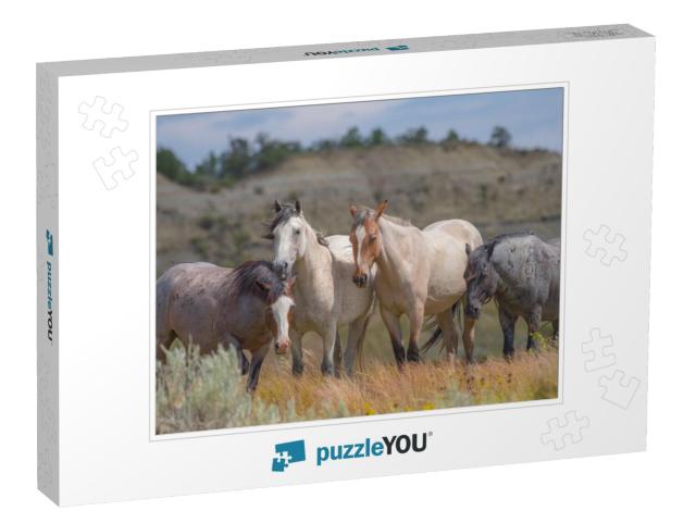 Wild Horses of Theodore Roosevelt National Park... Jigsaw Puzzle