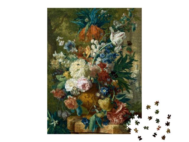 Tulips & Roses. Still Life. in the Style of the Ancient D... Jigsaw Puzzle with 1000 pieces