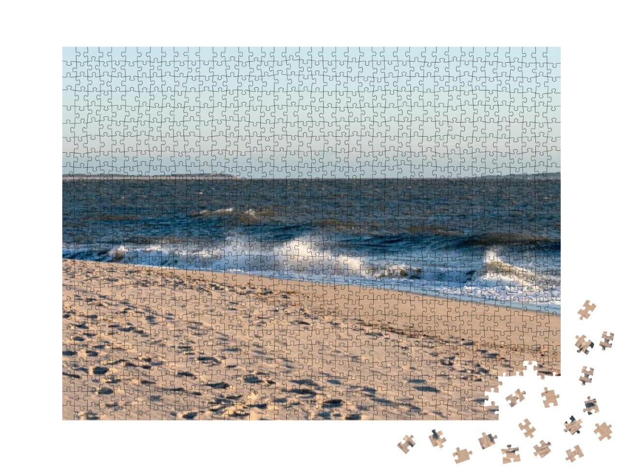 View of the Islands Foehr & Amrum from Hoernumer Odde... Jigsaw Puzzle with 1000 pieces