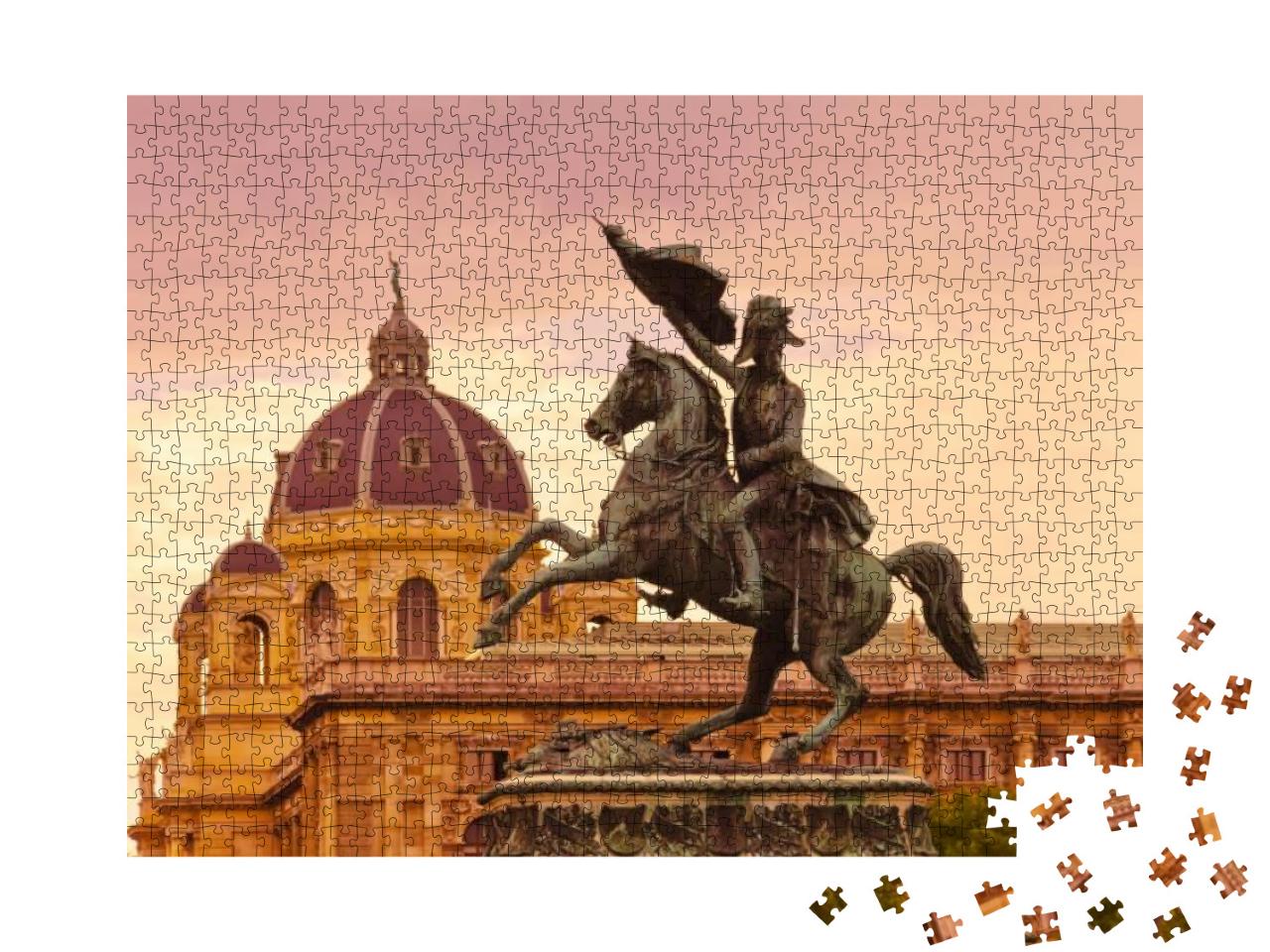 Horse & Rider Archduke Charles / Erzherzog Karl Memorial... Jigsaw Puzzle with 1000 pieces