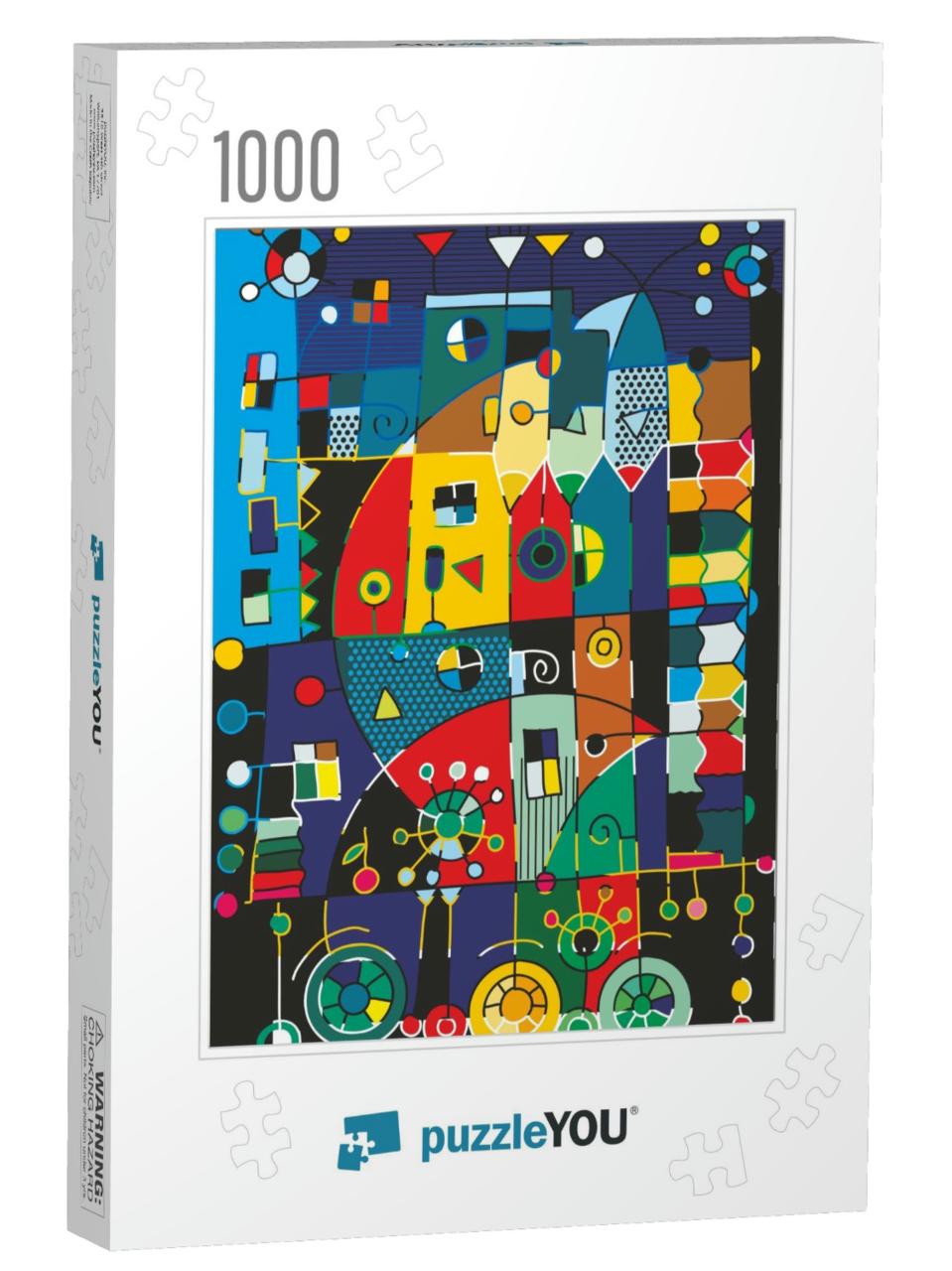 Writers Vehicle. Colorful Graphic Prints for Paintings... Jigsaw Puzzle with 1000 pieces