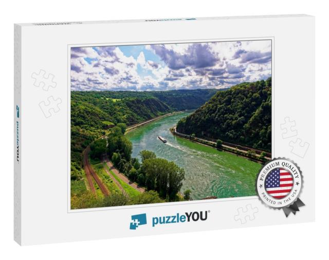 View from the Loreley on the Rhine At St. Goarshausen Upp... Jigsaw Puzzle