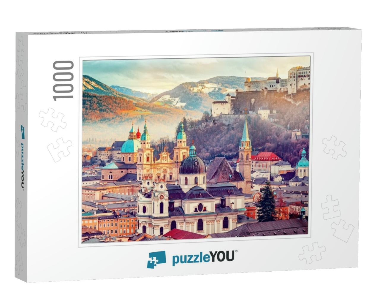Salzburg, Austria, Europe. City in Alps of Mozart Birth... Jigsaw Puzzle with 1000 pieces