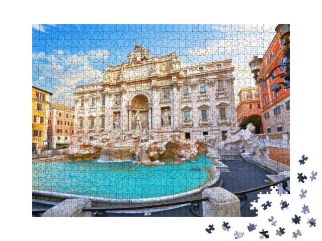 Trevi Fountain in Rome, Italy. Ancient Fountain. Roman St... Jigsaw Puzzle with 1000 pieces