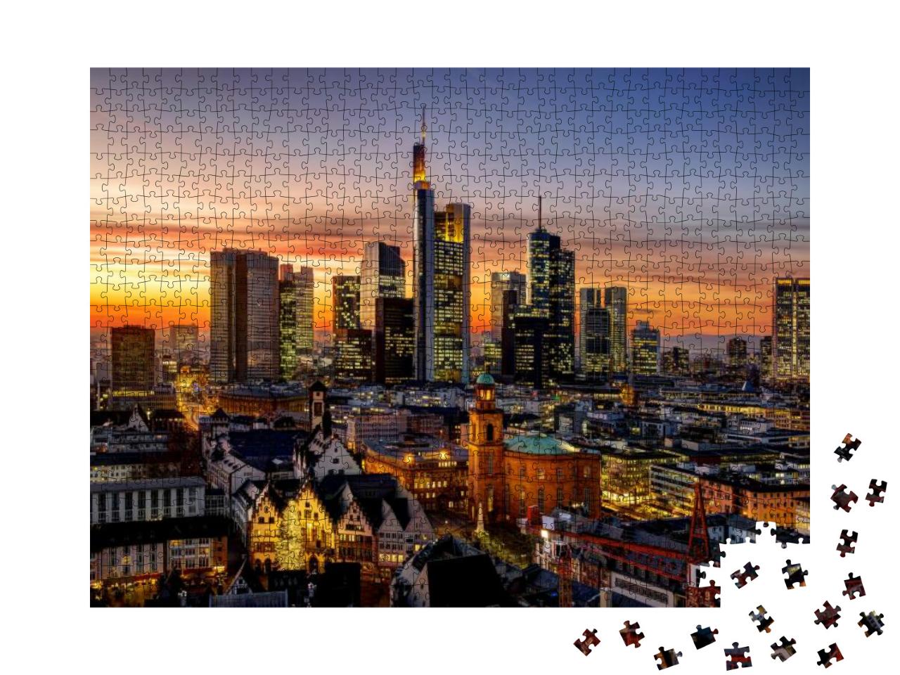 Frankfurt Am Main At Night, Germany... Jigsaw Puzzle with 1000 pieces