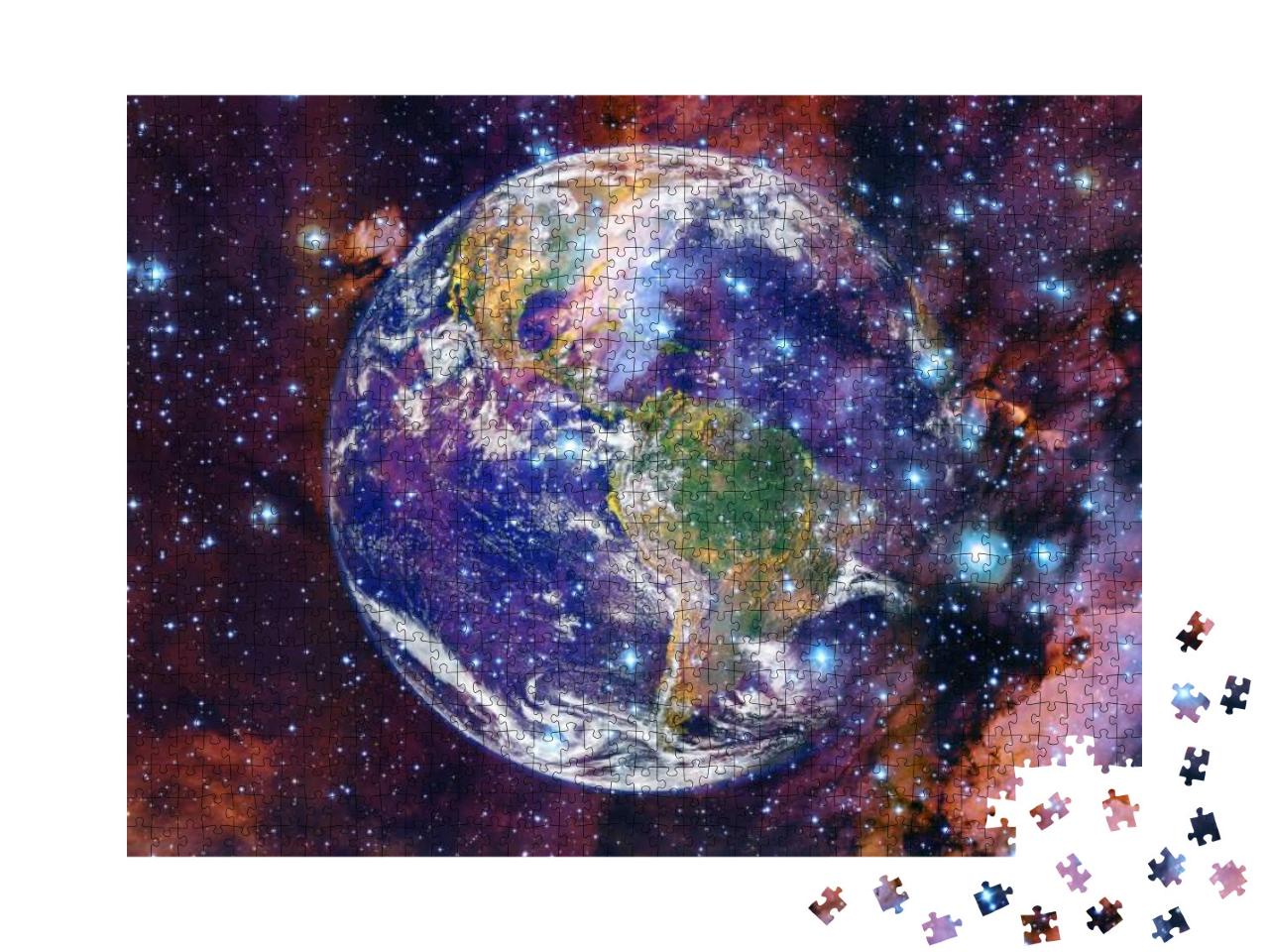 Planet Earth. Science Fiction Wallpaper. Elements of This... Jigsaw Puzzle with 1000 pieces