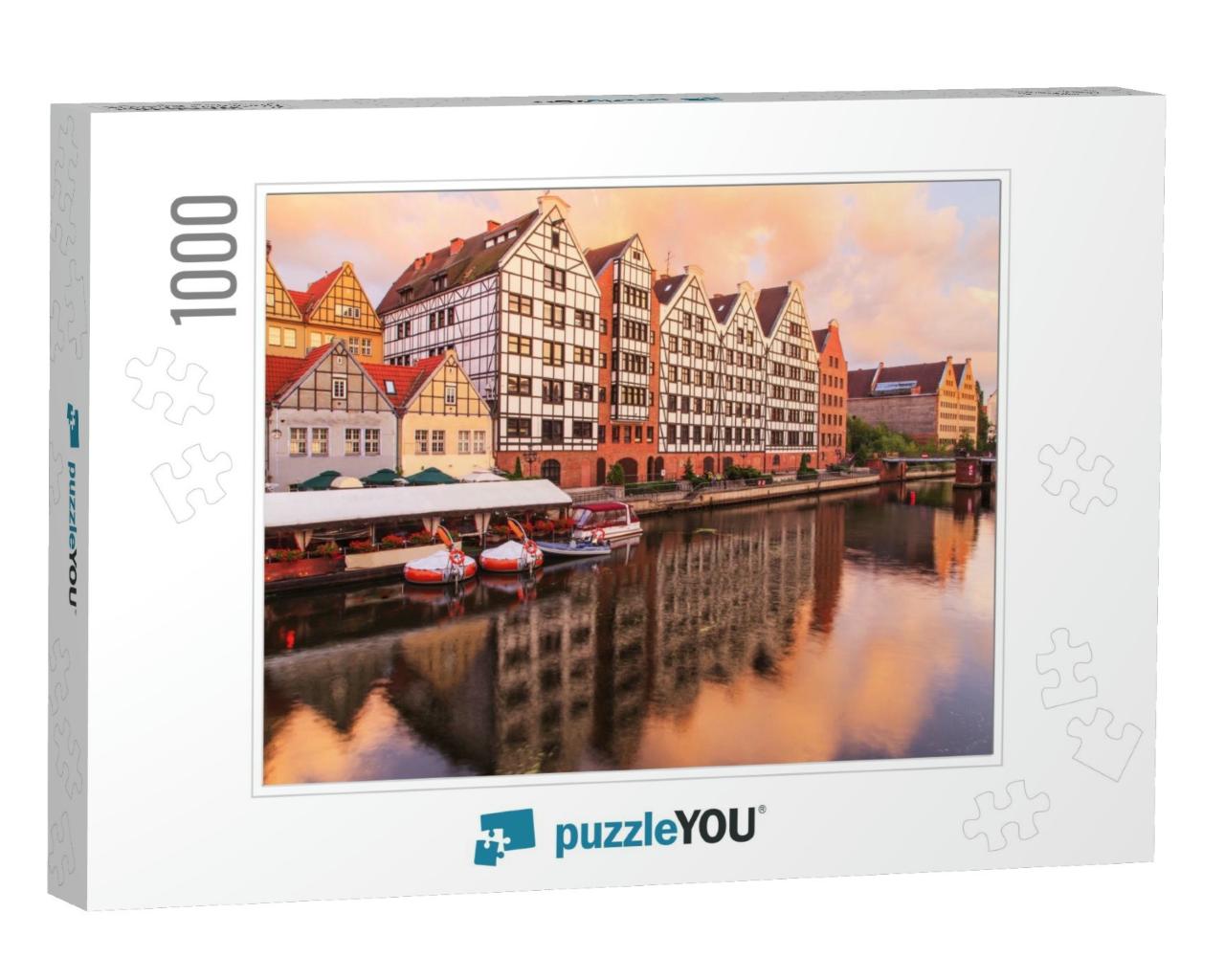 Old Town of Gdansk Danzig in Poland with Motlava River, P... Jigsaw Puzzle with 1000 pieces