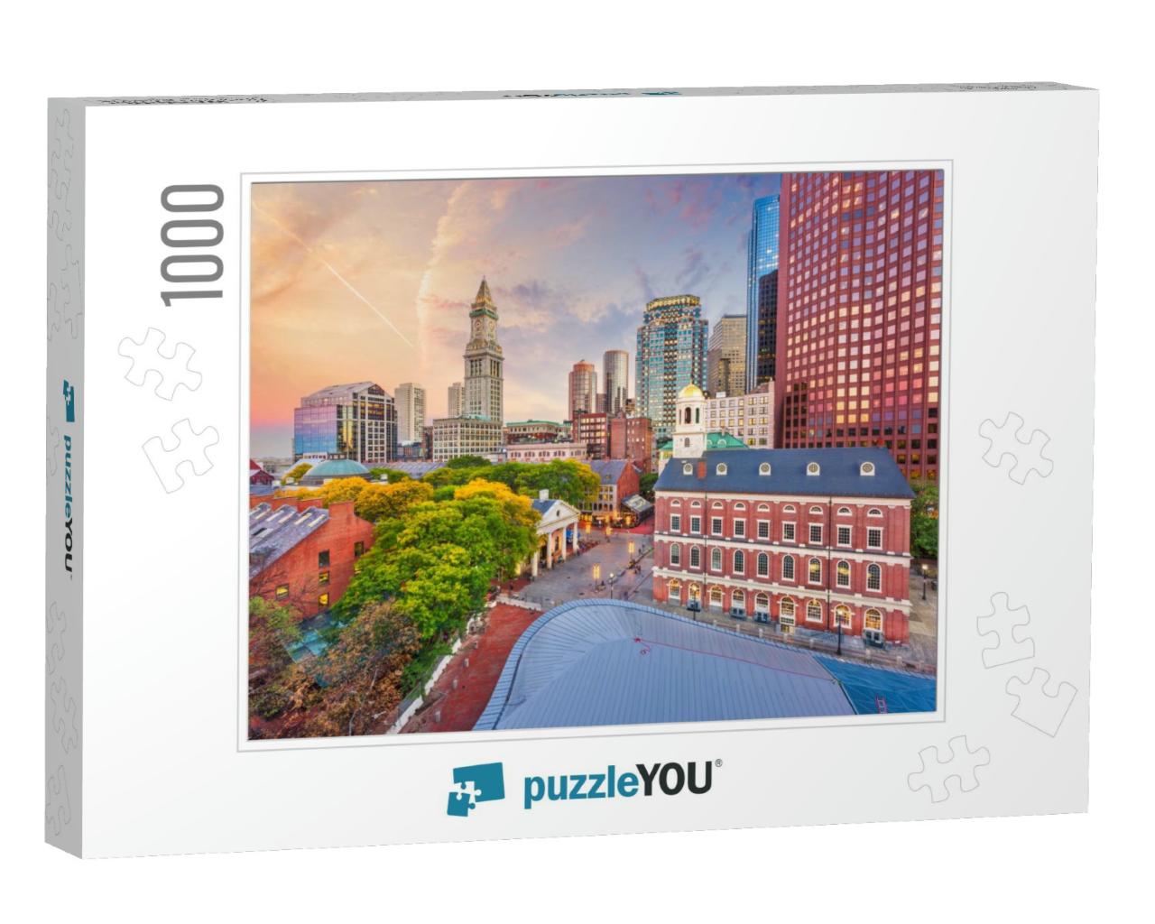 Boston, Massachusetts, USA Downtown Markets & Cityscape At... Jigsaw Puzzle with 1000 pieces