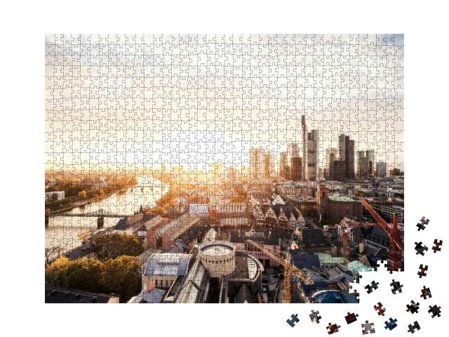 Sunset Over Frankfurt Skyline... Jigsaw Puzzle with 1000 pieces