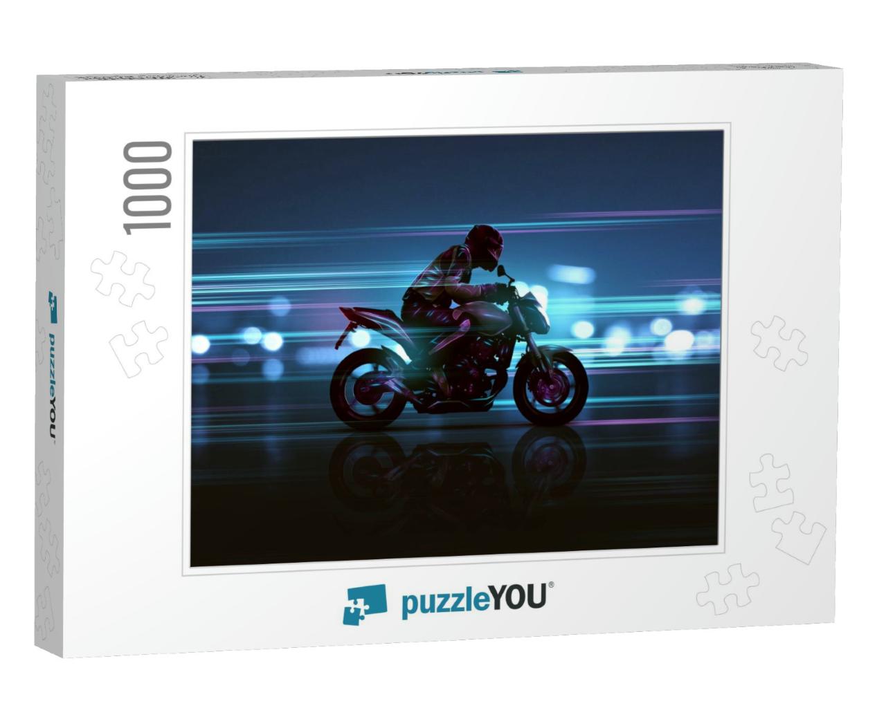 Motorbike with Futuristic Lighting Effects... Jigsaw Puzzle with 1000 pieces