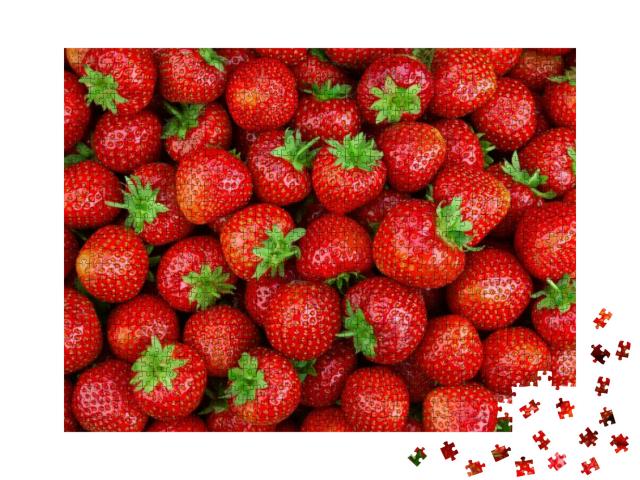Strawberries Background. Strawberry. Red Background... Jigsaw Puzzle with 1000 pieces