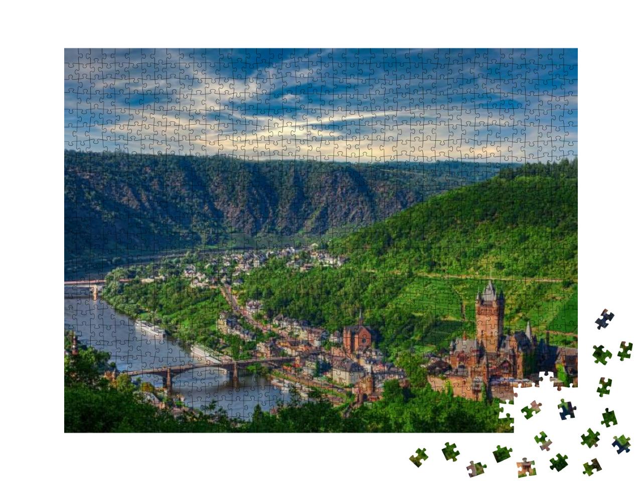 The City & the Castle Cochem on the Mosel in Germany... Jigsaw Puzzle with 1000 pieces