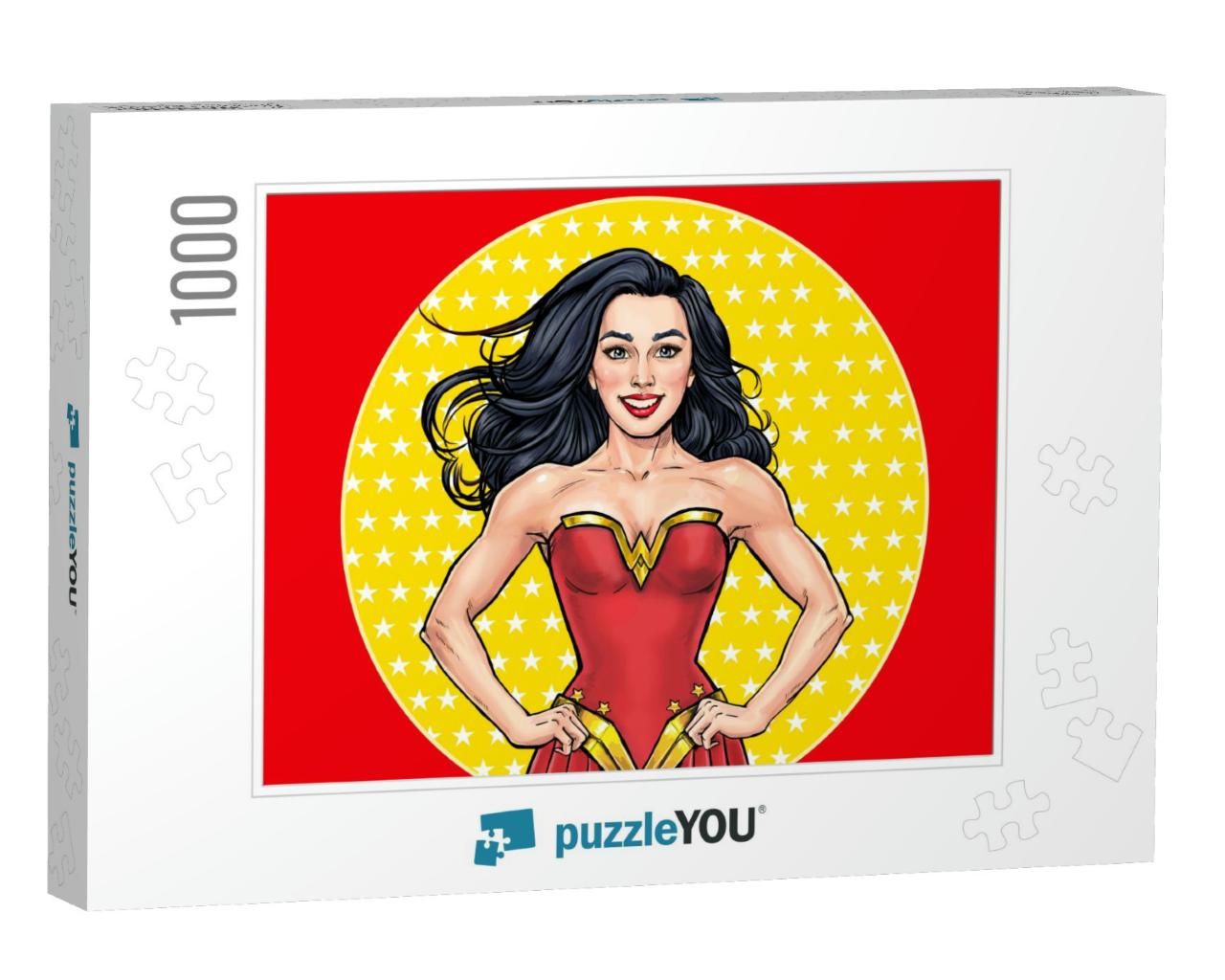 Pop Art Super Hero Woman. Girl Power Advertising Poster... Jigsaw Puzzle with 1000 pieces