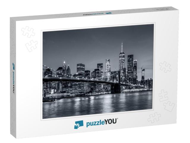 Panoramic View New York City Downtown Manhattan Skyline A... Jigsaw Puzzle