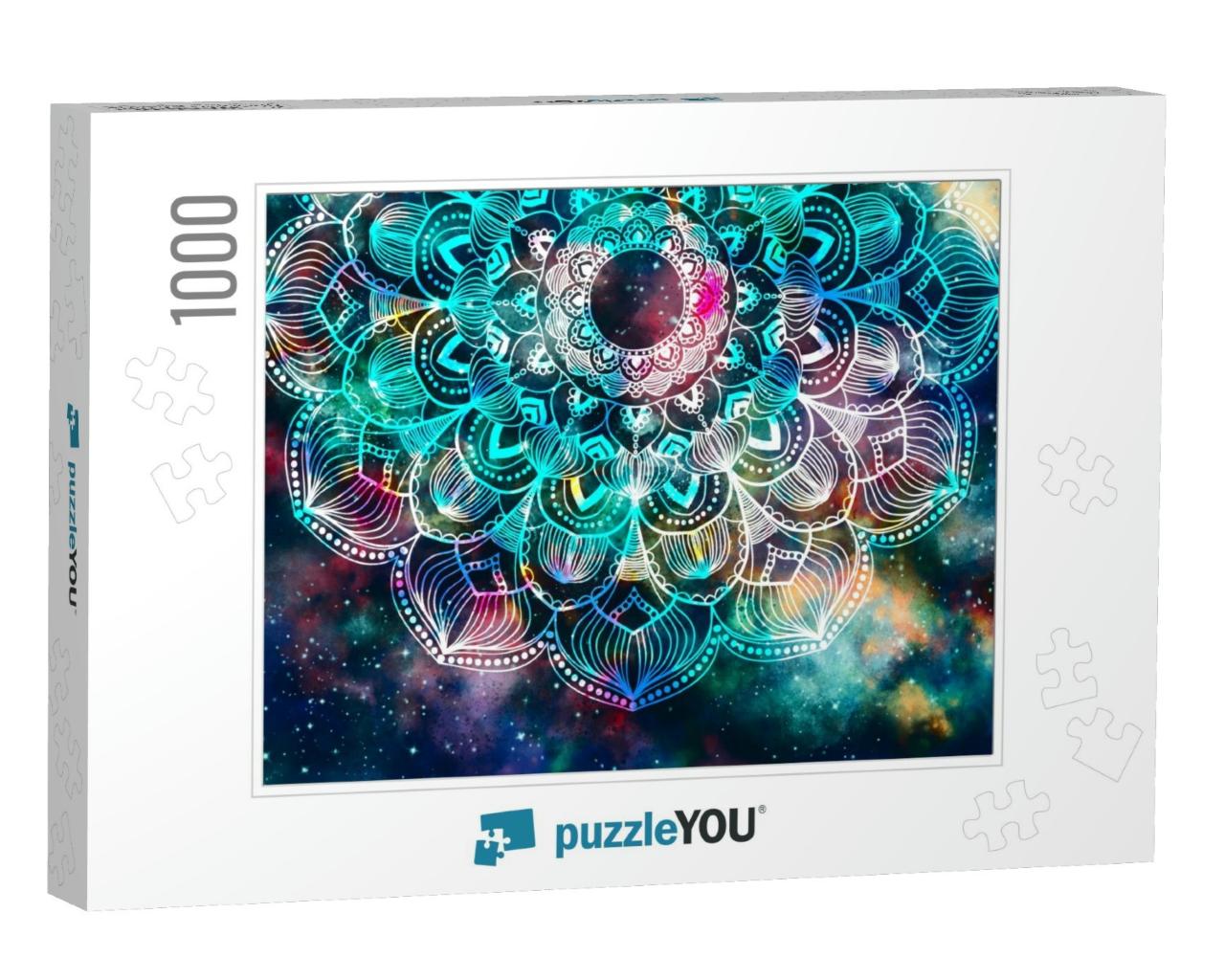 Abstract Ancient Geometric with Star Field & Colorful Gal... Jigsaw Puzzle with 1000 pieces