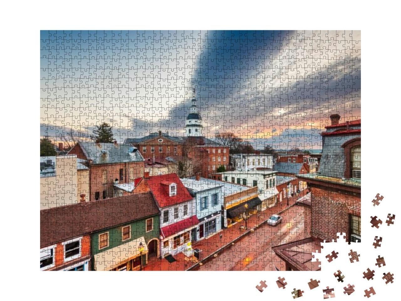 Annapolis, Maryland, USA Downtown View Over Main Street wi... Jigsaw Puzzle with 1000 pieces