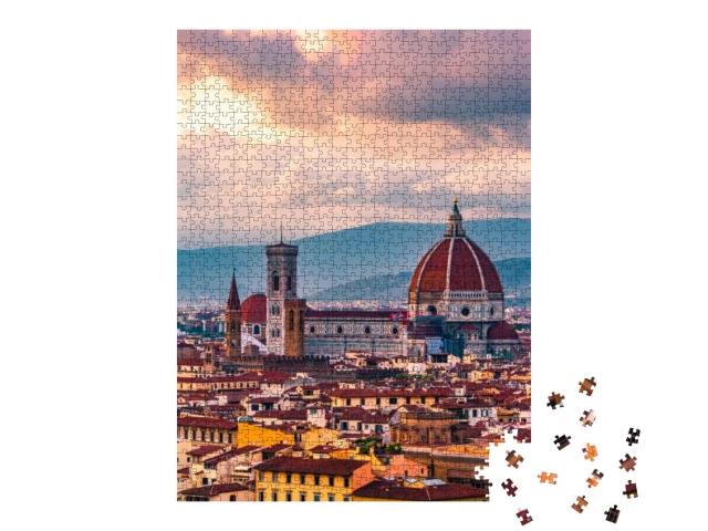 Sunset in Florence in Italy... Jigsaw Puzzle with 1000 pieces