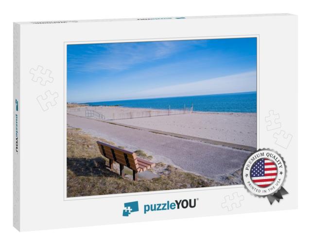 Peaceful Sunrise Seascape on Cape Cod. Blue Ocean & Sky... Jigsaw Puzzle
