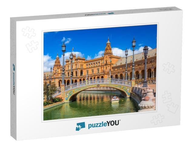 Seville, Spain At Spanish Square Plaza De Espana... Jigsaw Puzzle