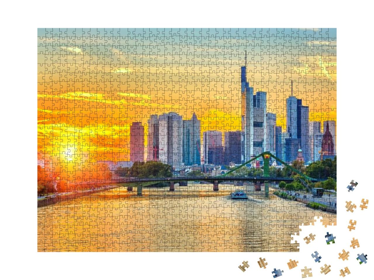 Frankfurt Am Mine At Sunset, Germany... Jigsaw Puzzle with 1000 pieces