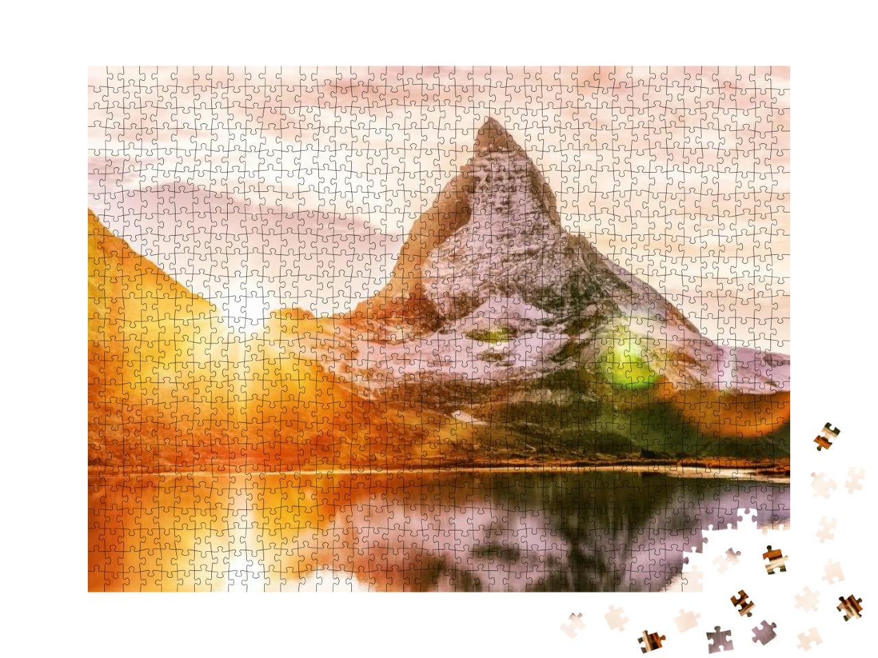 Matterhorn Mountain Peak, Switzerland, Seasonal Autumnal... Jigsaw Puzzle with 1000 pieces