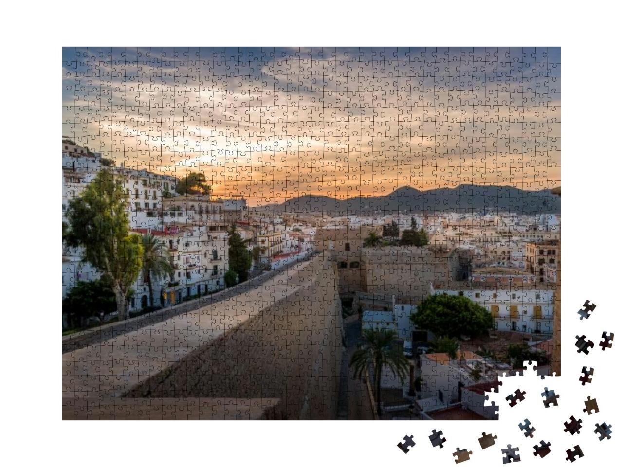 Dalt Vila & Almudaina Castle in Ibiza Old Town. Vivid Sun... Jigsaw Puzzle with 1000 pieces