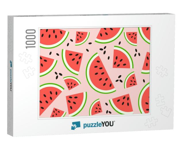 Watermelon Pattern Vector... Jigsaw Puzzle with 1000 pieces